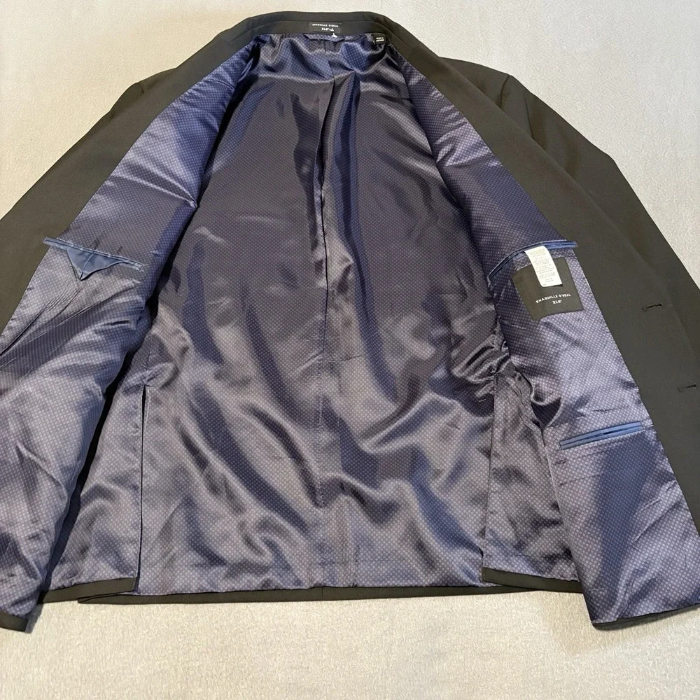Shaquille O'Neal Blazer XLG 56R Black Solid Sport Coat Jacket Modern Travel‎ NEW